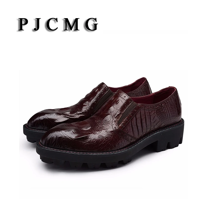 PJCMG Новая модная мужская классическая обувь высокого качества увеличенная
