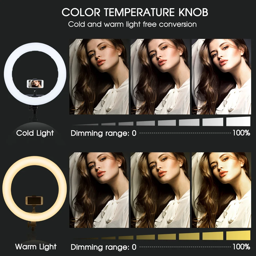 TRAVOR 4 шт./лот СВЕТОДИОДНЫЙ Кольцо вытертые штаны 18 дюймов кольцо лампы dimmable bi цвет