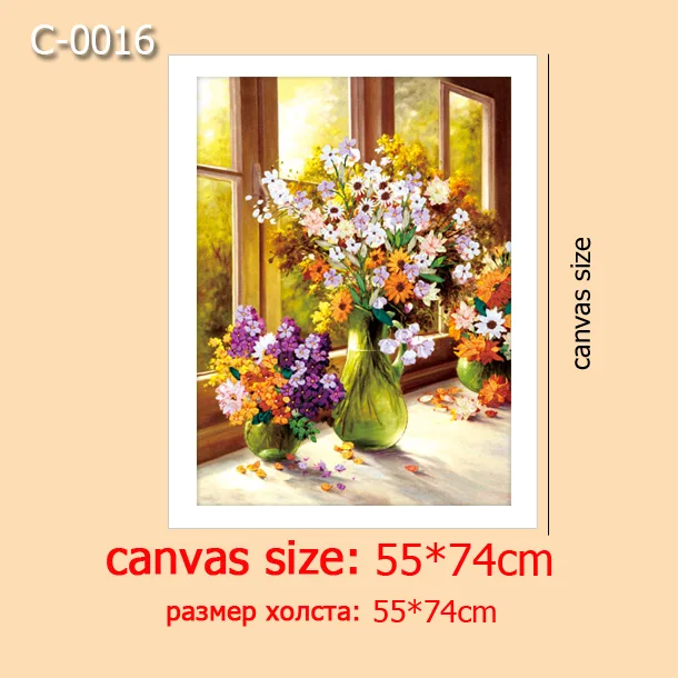 C-0016 Несколько стилей, DIY легкая лента вышивка для начинающих, Набор для вышивки крестом, холст картины для гостиной, шитье искусство, подарок - Цвет: C-0016