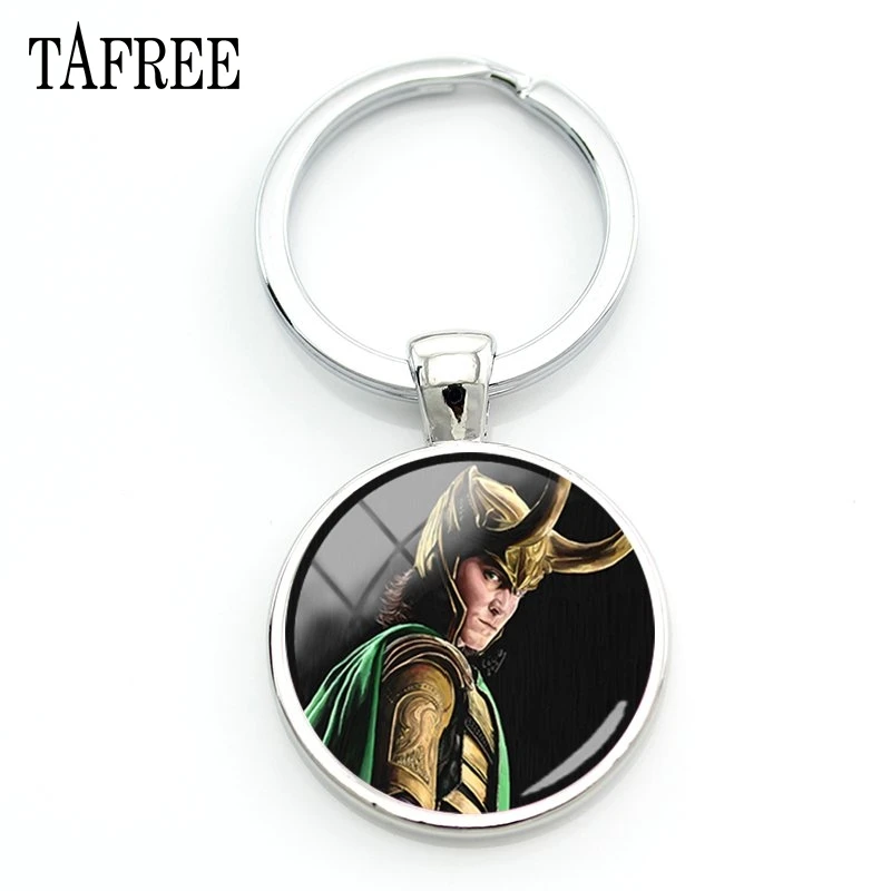 GO11 TAFREE Loki Бог озорства брелки модные уникальный художественный узор стекло, кабошон, серебро цвет для мужчин и женщин вечерние подарки Ювелирные изделия GO14 - Цвет: GO11