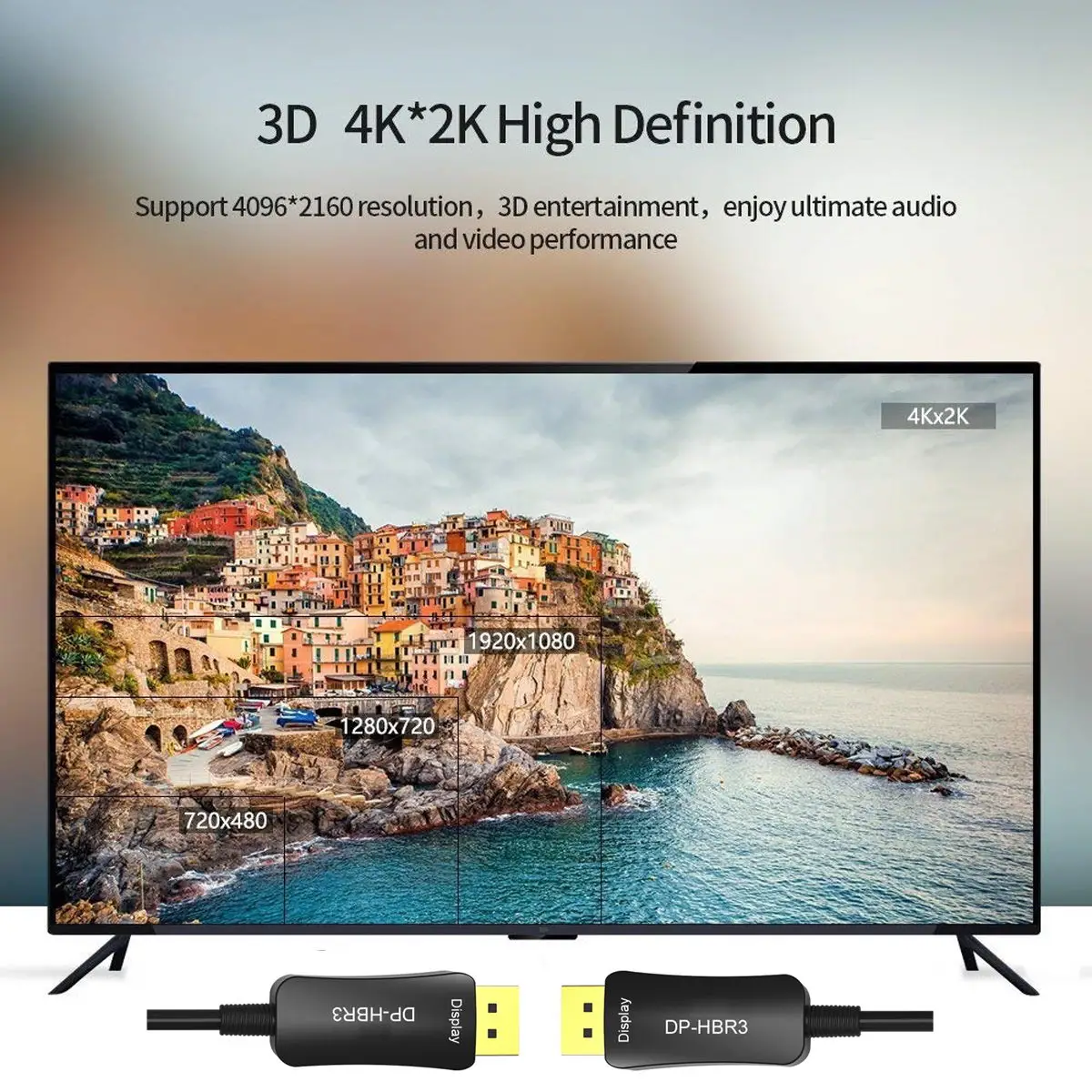 Кабель адаптер Jimier Displayport DP AOC 200 м для активной оптоволоконной быстрой передачи