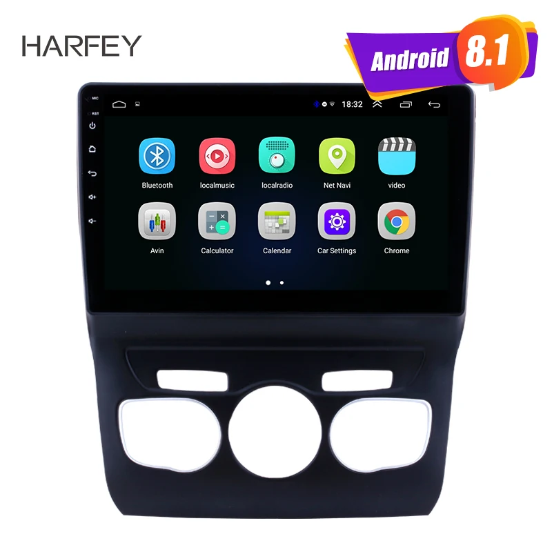 Автомобильный мультимедийный плеер Harfey 10 1 дюйма Android 8 GPS навигация Bluetooth радио