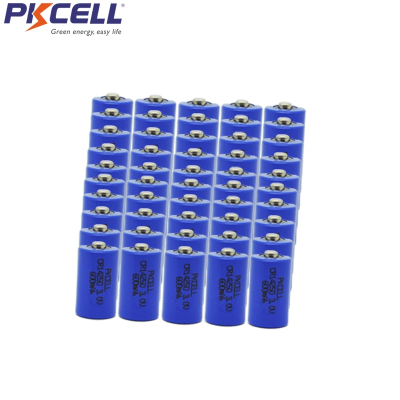 50 шт PKCELL литиевая батарея CR14250 3V LiMnO2 батареи 600mAh 1/2AA для подарков камера Фонарик