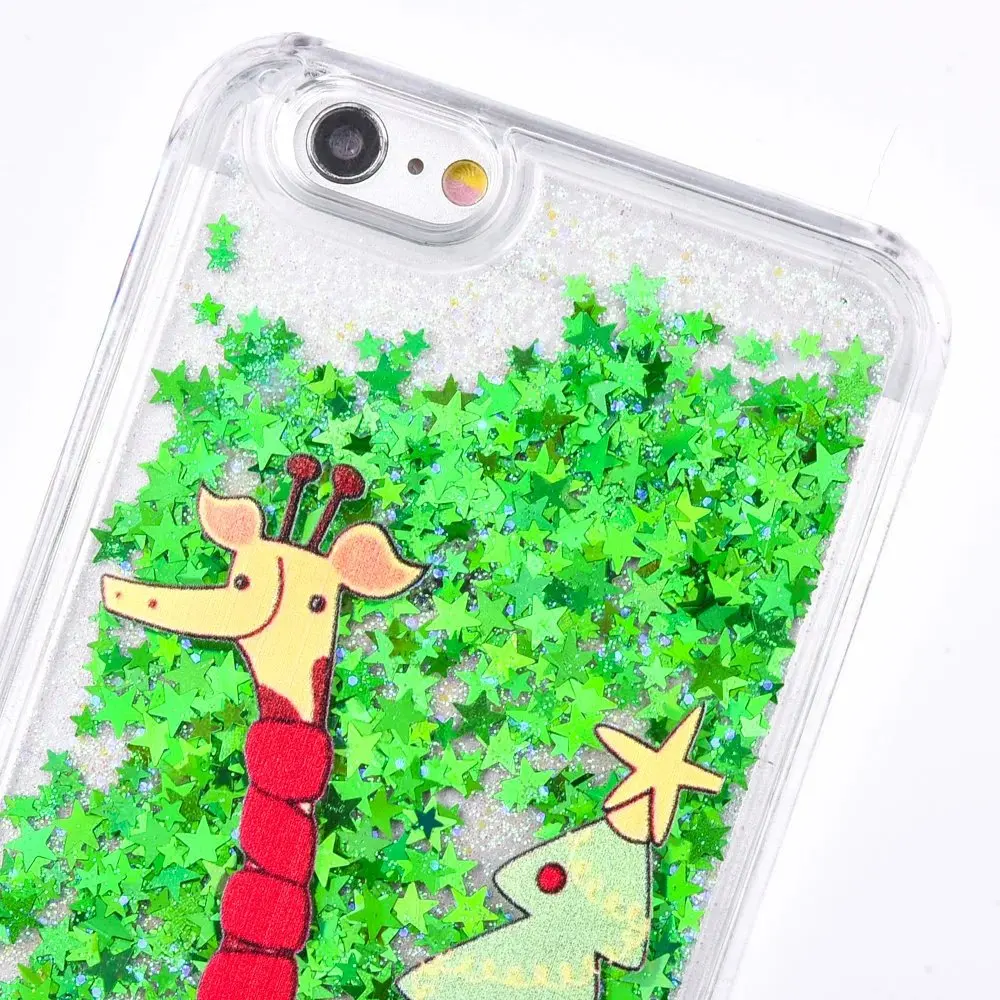 Модные Рождество Санта Клаусом олени дерево роспись Зеленый Блеск Жидкость