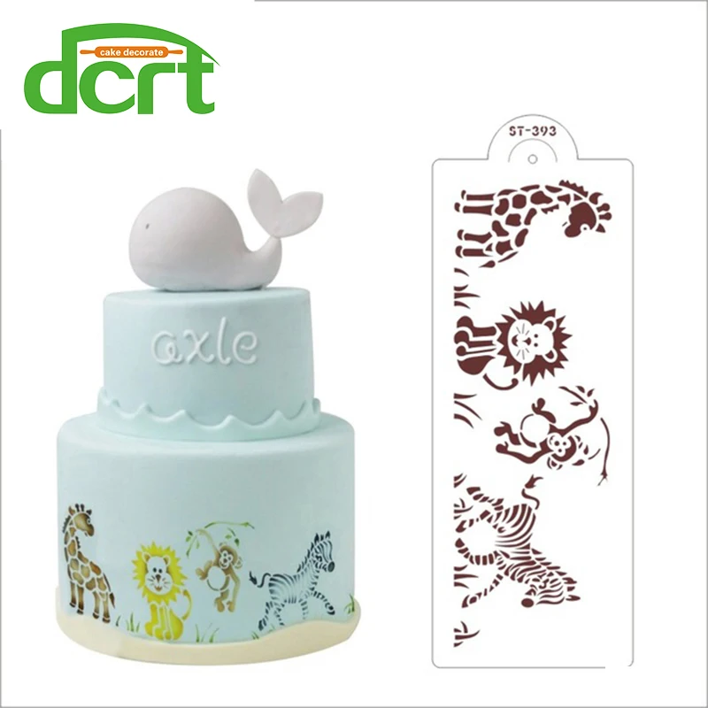 Трафарет для украшения торта помадки животных|cake stencil|stencil molddesign stencils |