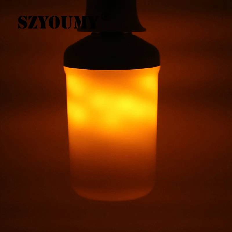 

SZYOUMY E27 Led Flame Lamps 3 Modes Fire Effect Light Bulb AC85-265V Flickering Emulation Flame Lights 9W LEDs Corn Bulb