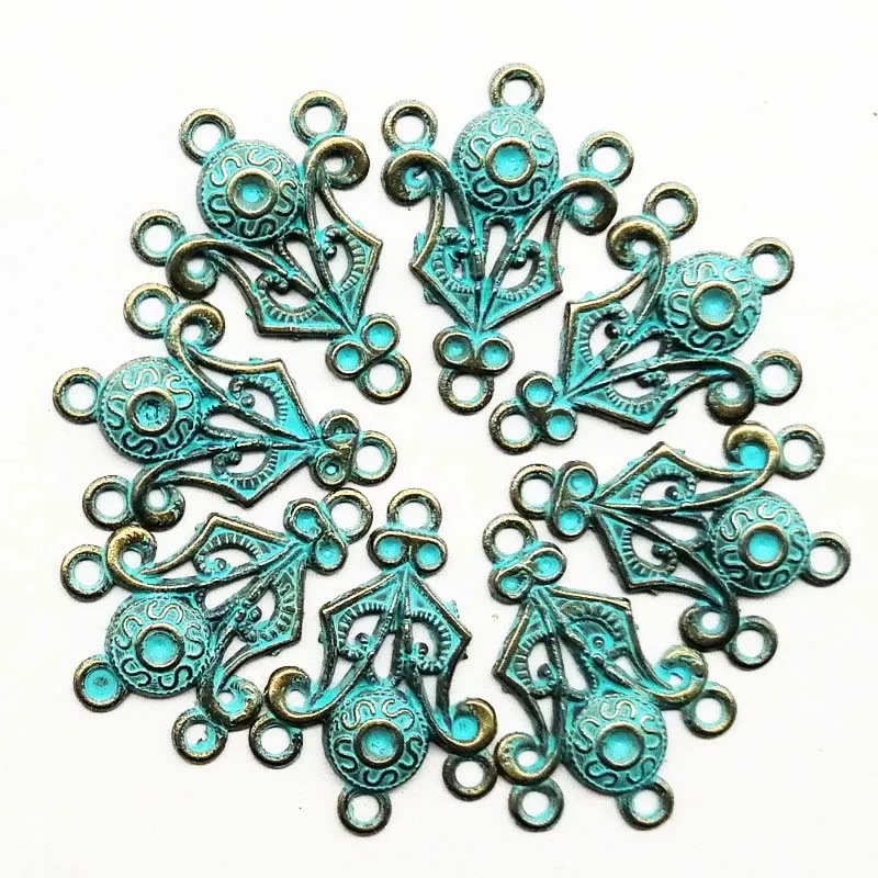 Top Quality New 10Pcs 28x20x2mm Brass Bronze Carved Flower Pendant Bead Trendy Jewelry Women Accessoriessories C20190324001 | Украшения и
