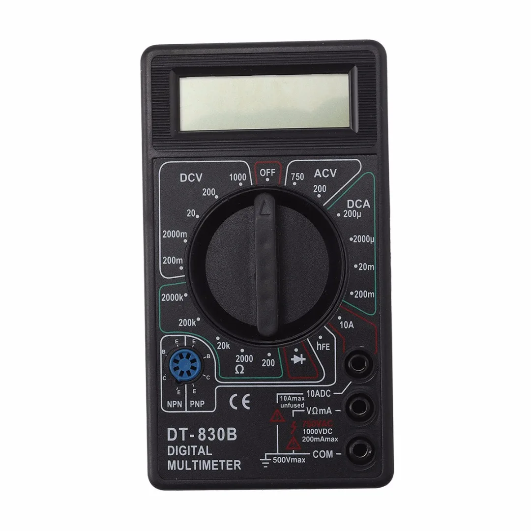 1 комплект DT830B ЖК-цифровой мультиметр Вольтметр Амперметр Омметр AC DC тестер анализатор с 2 зондами для измерительного инструмента