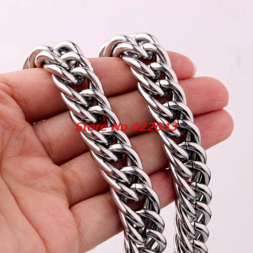 Цепочка кубинская из нержавеющей стали ожерелье с кубинским панцирным плетением