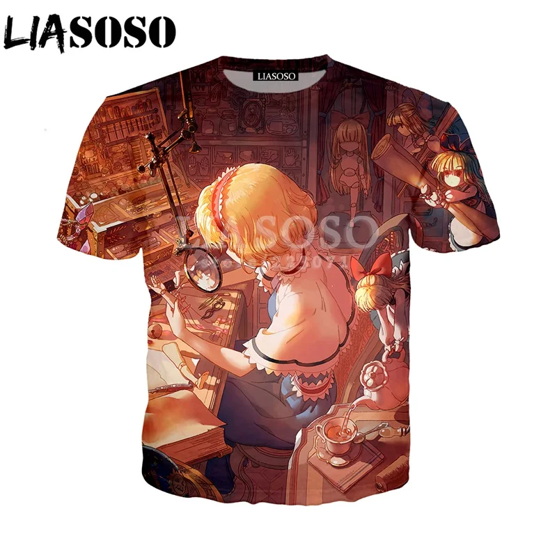 LIASOSO Летний Новый Модный Мужской Женский свитшот с 3D принтом Аниме TouHou Project