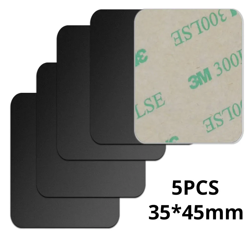 5pcs Black 35x45mm Новая металлическая пластина с клей из тостолистой стали для Магнитная автомобильная подставка для телефона круговой квадратный стол железные листы для Магнит подставка для телефона - Цвет: 5pcs Black 35x45mm