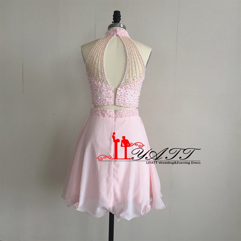 LIYATT настоящая фотография платье для выпускного вечера из двух частей 2016 светло