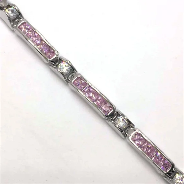 Модные женские браслеты с розовым камнем циркониевые AAA для женщин Изящные