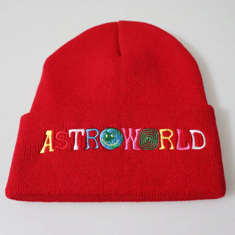 Travi$ Мужская и женская вязаная шапка НОВАЯ шапка с надписью ASTROWORLD Лыжная теплая зимняя шапка с вышивкой для мальчиков и девочек унисекс