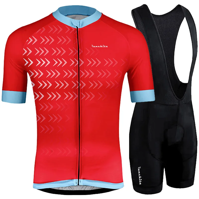 Мужская велосипедная футболка Ropa ciclismo 4D GEL Pad 2019 RUNCHITA Pro Team с коротким рукавом