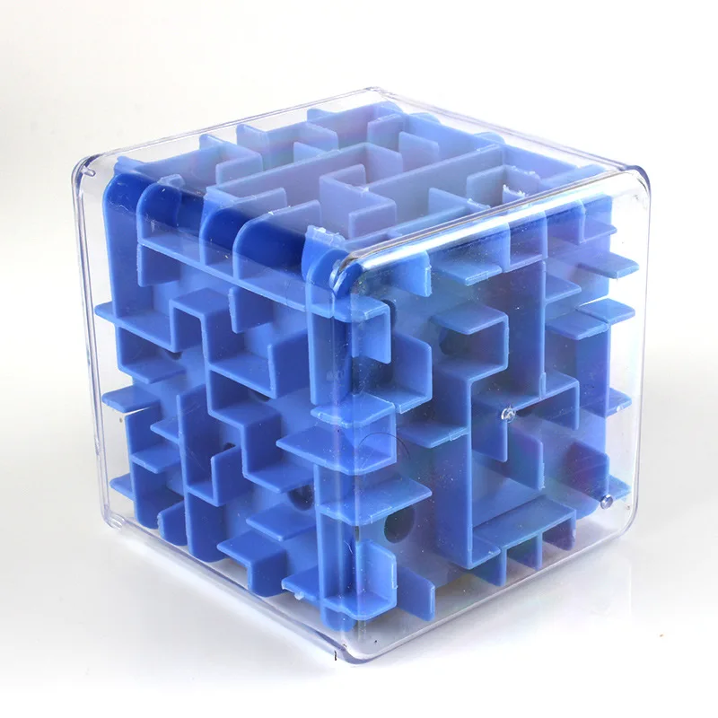 Blue puzzle cube 3D скоростной куб, лабиринт, волшебный куб, головоломка, игрушечный чехол, коробка, забавная игра в мозги, вызов, баланс рук, развивающие игрушки для детей - Цвет: Blue puzzle cube