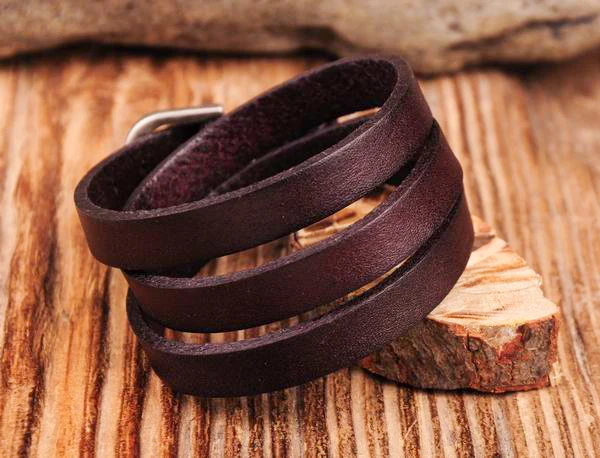 Классический винтажный кожаный Браслет манжета G422 темно коричневый|bracelet