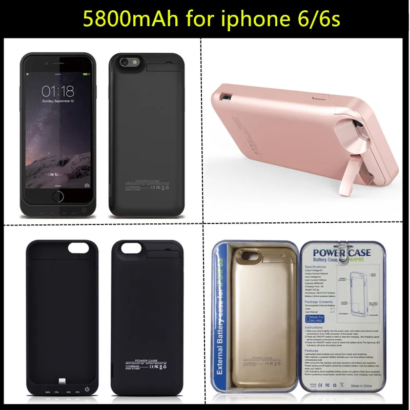 Gagaking 5800 мА/ч Батарея Чехлы для iPhone 6 6s Портативный резервного копирования