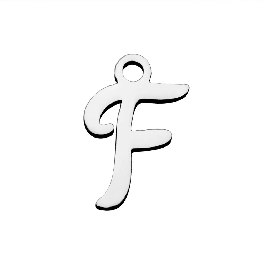 Fnixtar зеркальная полировка, никогда не выцветает, нержавеющая сталь, A-Z, инициалы, алфавит, очаровательные буквы, подвески для DIY изготовления, 26 шт./лот