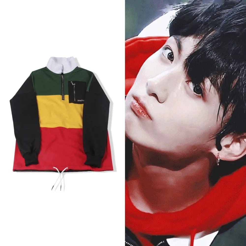 KPOP BTS пуловер JUNGKOOK в стиле группы Bangtan Boys TF Джексон тот же пункт соответствия