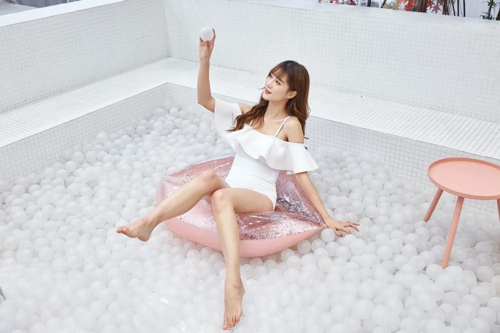 110cm Inflatable Lip Float with Glitters Summer Pool Raft Swimming Ring Beach Party Toy for Adult Kid Ins Hot | Спорт и развлечения