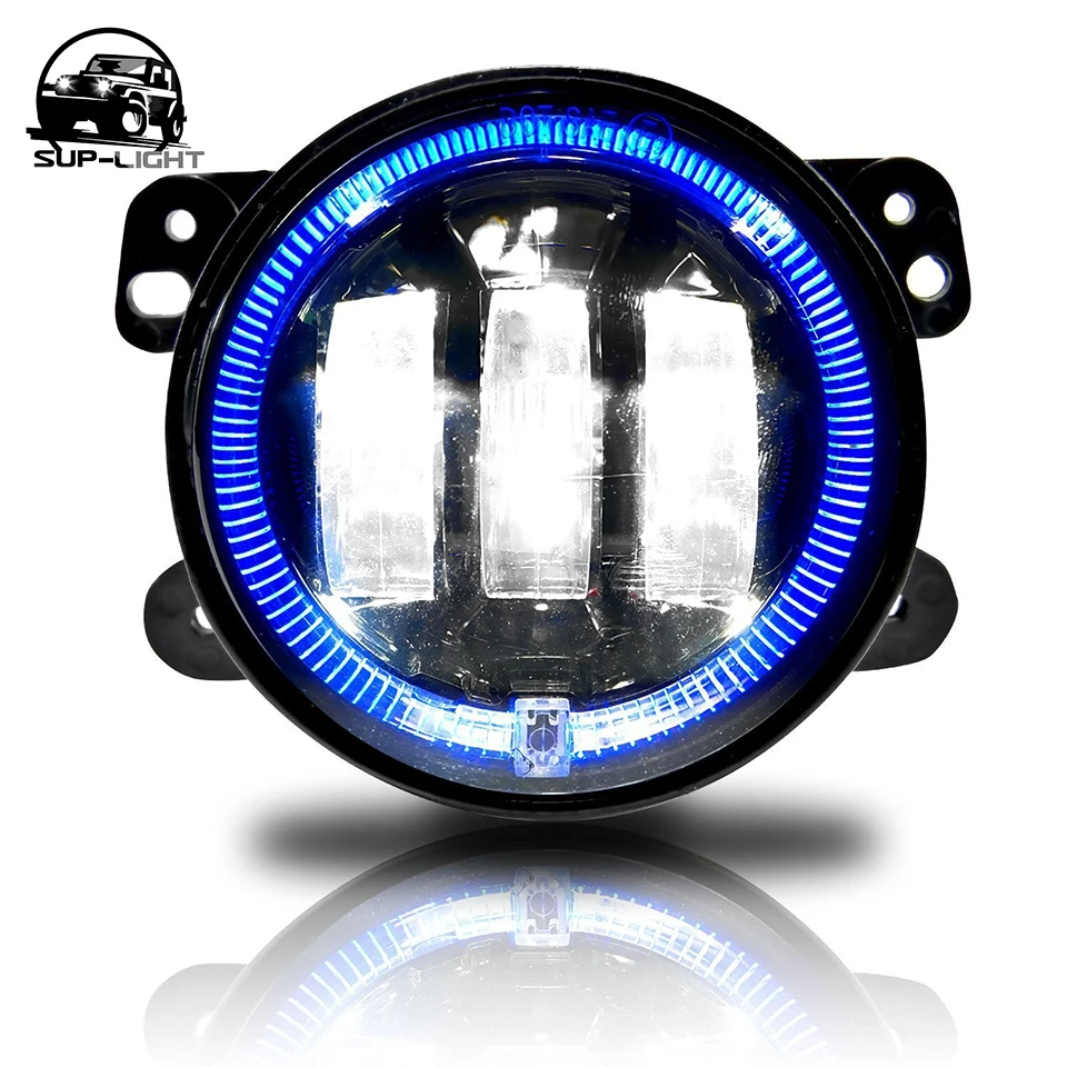 1 пара 4 дюйма круглые светодиодные противотуманные светильник с halo Ангел глаз