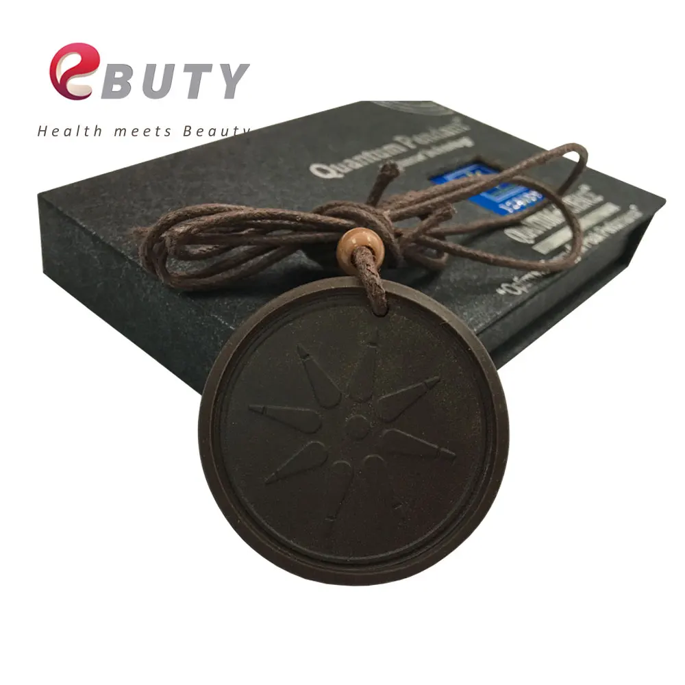 

EBUTY NEWEST Quantum Energy Pendant Lava Stone Health Fashion Charms with Rope Chain Necklace 3000CC Negative Ions Pendants