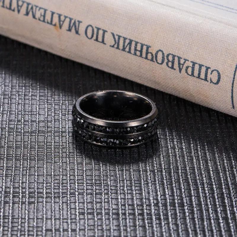 Новинка, модные мужские кольца, черные кольца из нержавеющей стали, мужские свадебные кольца
