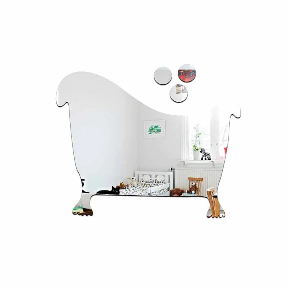 C Silver Woman&Man Toilet Sign Mirror Wall Sticker 3D Removable Bathroom Mirror Stickers for Home Hotel Washroom Door Sign Mirror Sticker - Color: C Silver