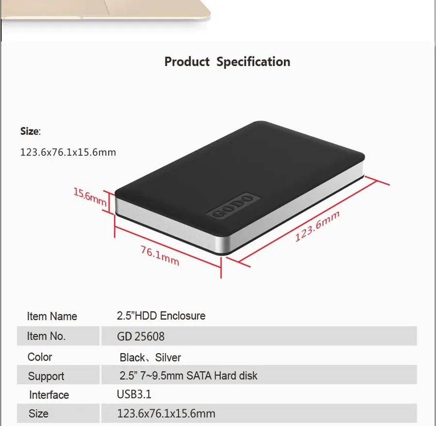 2,5 дюймов SATA для USB3.1 Gen2 type-C SSD адаптер/HDD Чехол Для Seagate samsung жесткий диск ssd Коробка Внешний HDD корпус