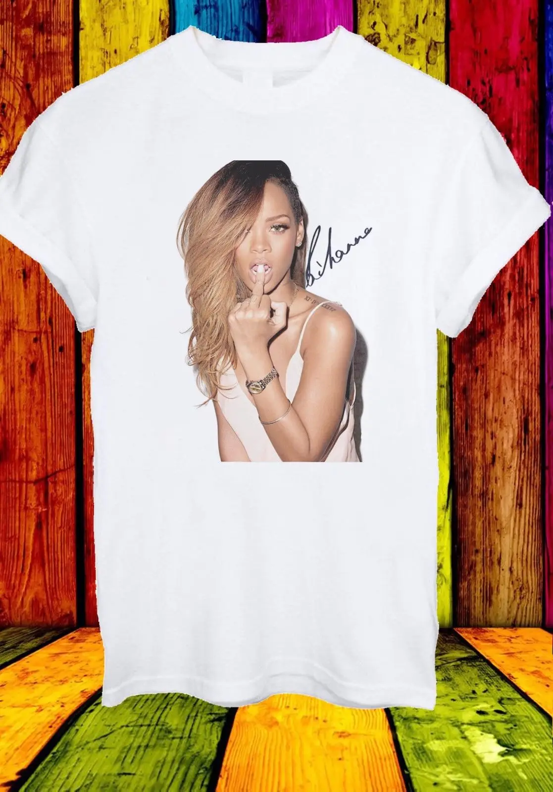 Robyn Rihanna Fenty Singer Barbados Обложка альбома для мужчин и женщин унисекс футболка 152 3D