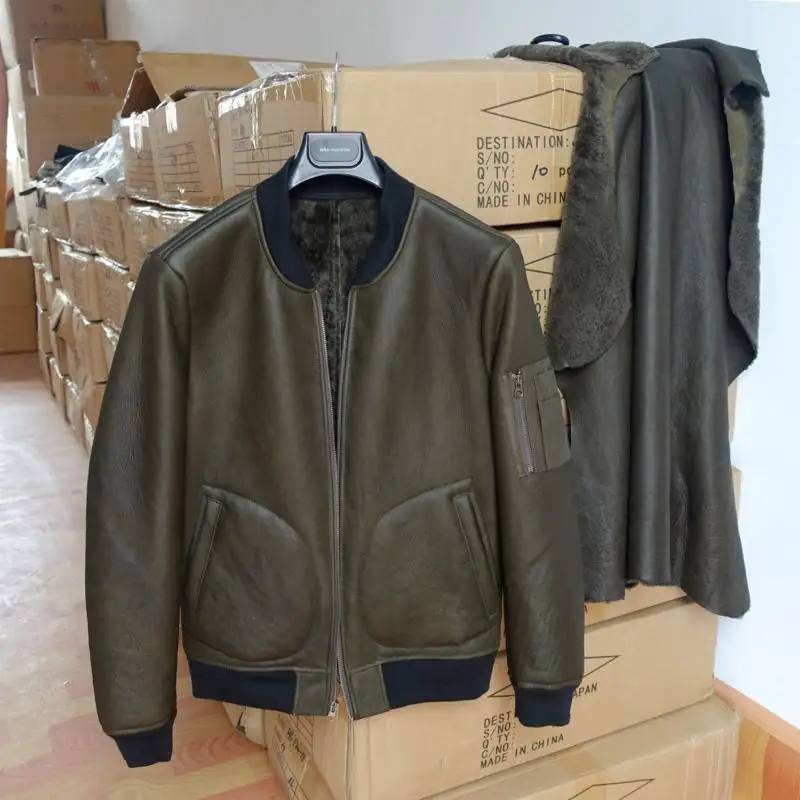 Мужская куртка из натуральной овчины черная теплая большого размера 4xl 5xl xxxxxl для