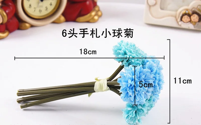 

6pcs Silk flower wedding Bride bouquet vases for decoration fake Carnations Artificial plastic flowers fall vivid wedding flower
