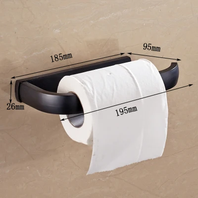 paper holder only Серия FZ, черный матовый толстый набор аксессуаров для ванной комнаты, Полка для полотенец, держатель для бумаги, крючок для одежды 414B - Цвет: paper holder only