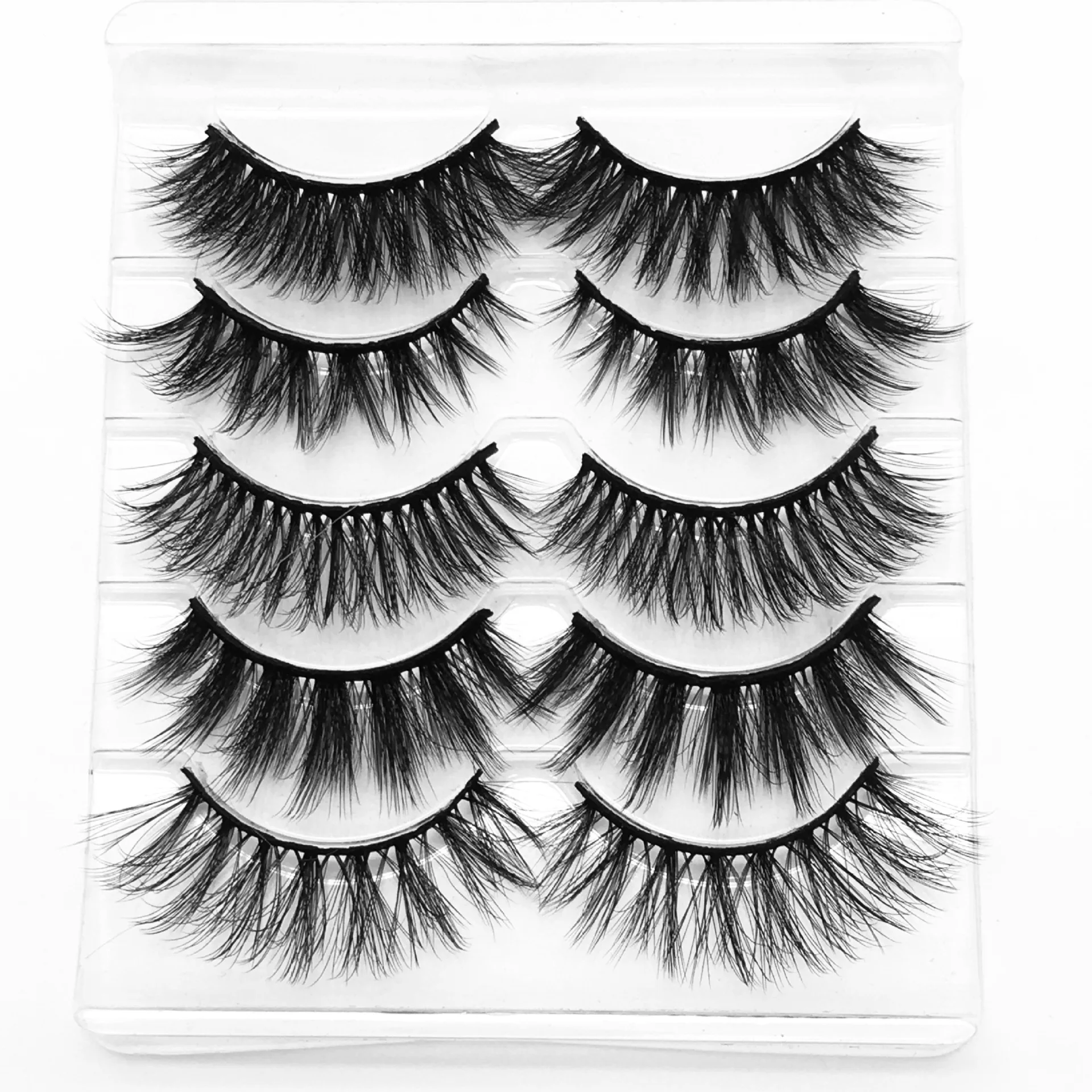 5 Pairs Mink Hair Handmade 3d False Eyelashes Natural Cross Long Fake Eye Lashes Extension Wispy Soft Individual | Красота и здоровье
