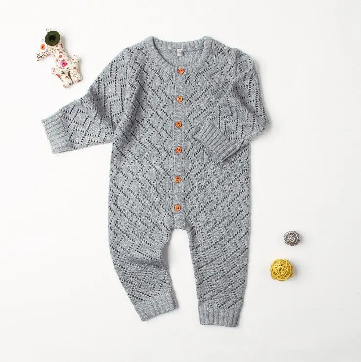 Зима 2018 детские комбинезоны с длинным рукавом для маленьких девочек Осенние