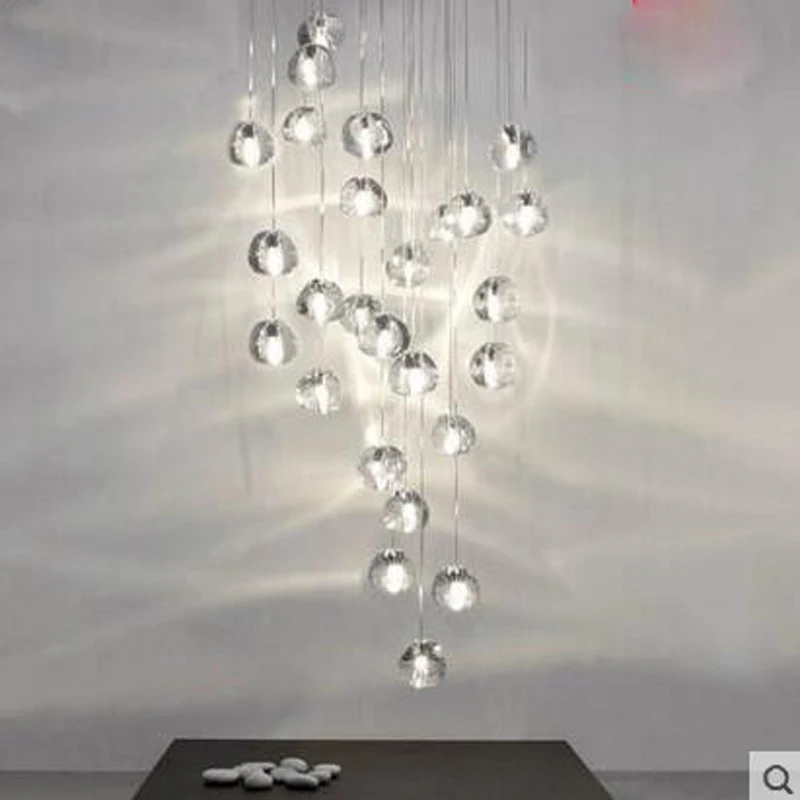 Restaurant chandelier modern minimalist living room lamp staircase double lobby glass creative personality | Лампы и освещение