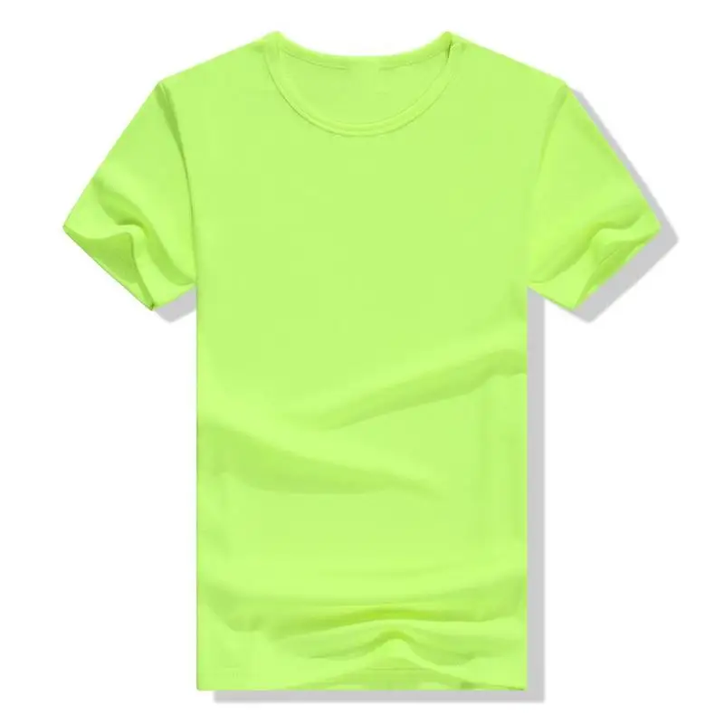 Fluorescent green Спортивная Мужская футболка, спортивная одежда для активного бега, быстросохнущие футболки с короткими рукавами для тренировок, мужские футболки для спортзала - Цвет: Fluorescent green