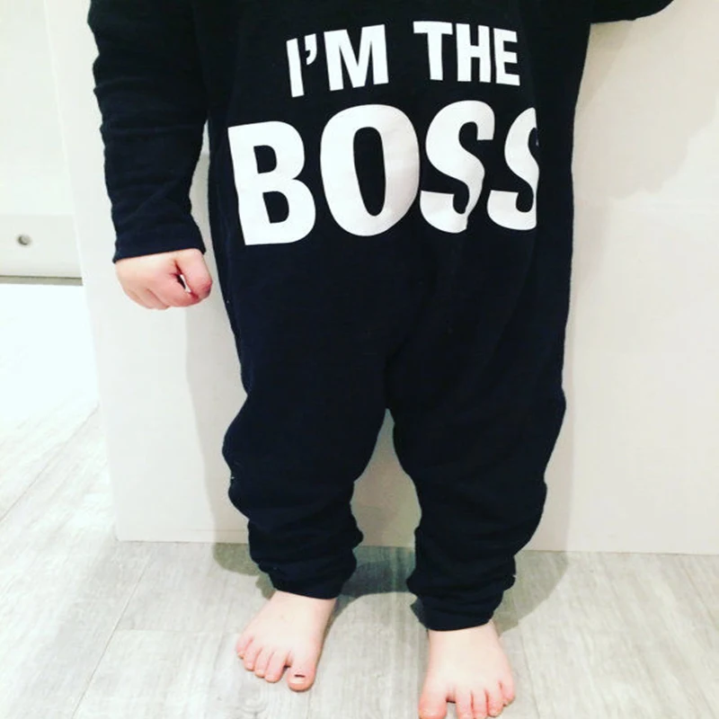 1 шт. детский хлопковый комбинезон с длинным рукавом и надписью|Ромперы| |