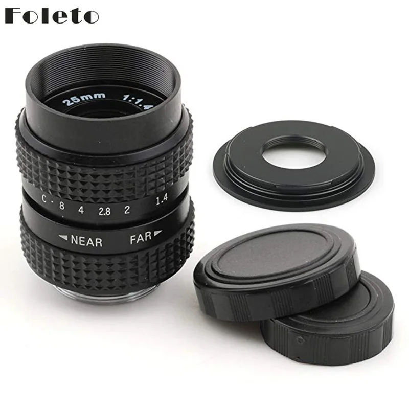 Объектив Foleto 25 мм f/1 4 c mount cctv f1.4 для sony nex nex3 5 7 a7 a7r fujifilm fx panasonic micro 4/3 m4/3 GX1 OM D 1