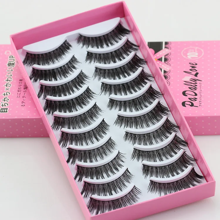 

10 Pairs 3D Exaggeration False Eyelashes Handmade Reusable Thick Cross Smoky Makeup False Eyelash Extension Tool