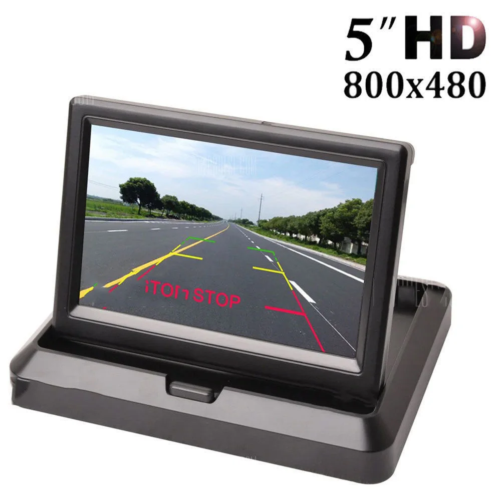 YuanTing 5 дюймов TFT-lcd Складной автомобильный СВЕТОДИОДНЫЙ монитор на приборной панели автомобиля для заднего вида парковки домашнего видеонаблюдения Универсальный Автомобильный экран 800*480 - Цвет: 5ZD