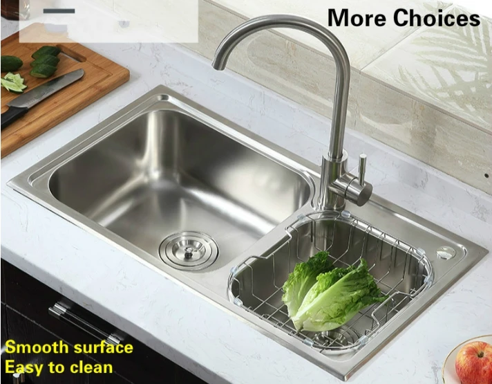 Бесплатная доставка стандартная индивидуальная двойная кухонная раковина