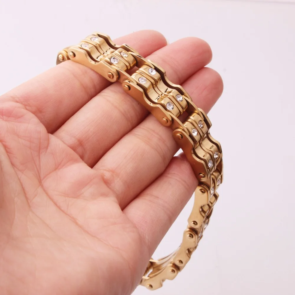 15 мм * 9 &quotновейший браслет-цепочка Серебряного и золотого цвета с блестящими