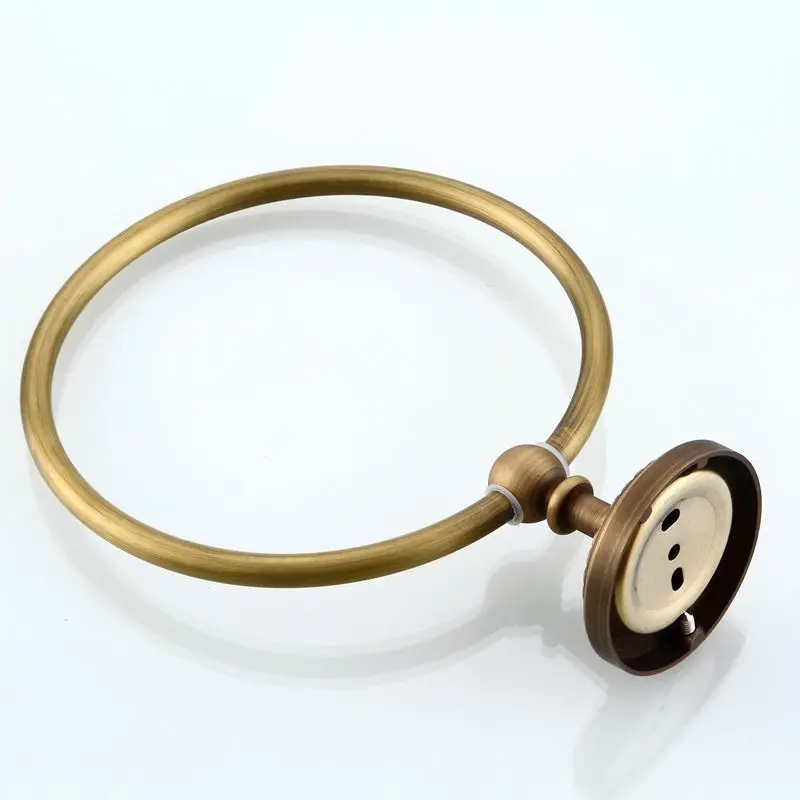 Антикварная фарфоровая латунь Полотенца кольцо стойки настенные Аксессуары для