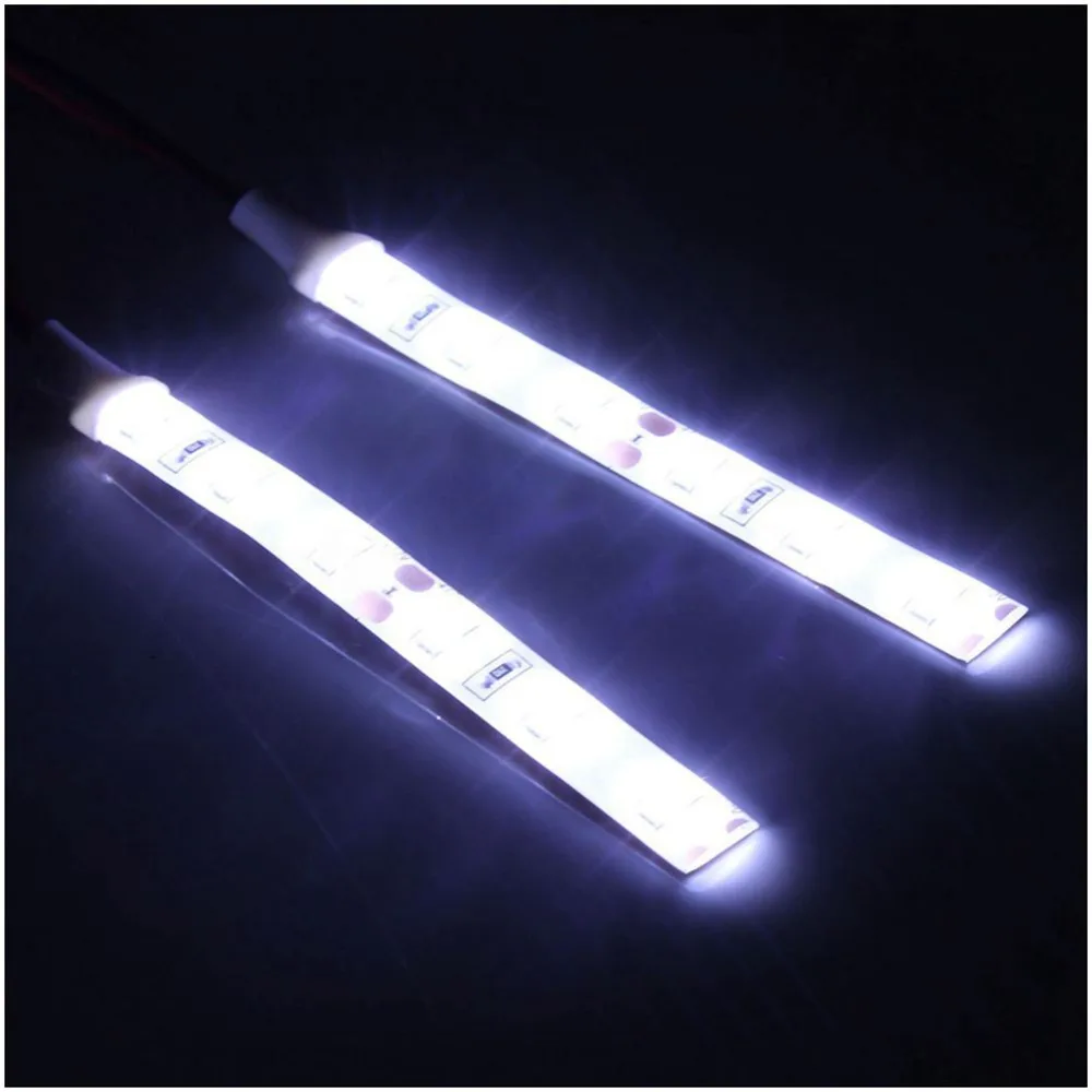 2x10 см дневные ходовые огни 12V Белый 6 светодиодный 5630 SMD светодиодные полосы света для автомобиля моторная лодка Ван Водонепроницаемый