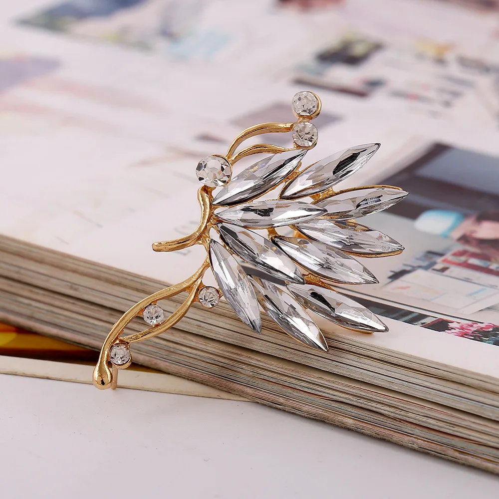 Новые модные серьги-гвоздики в форме полумесяца со стразами ушные манжеты