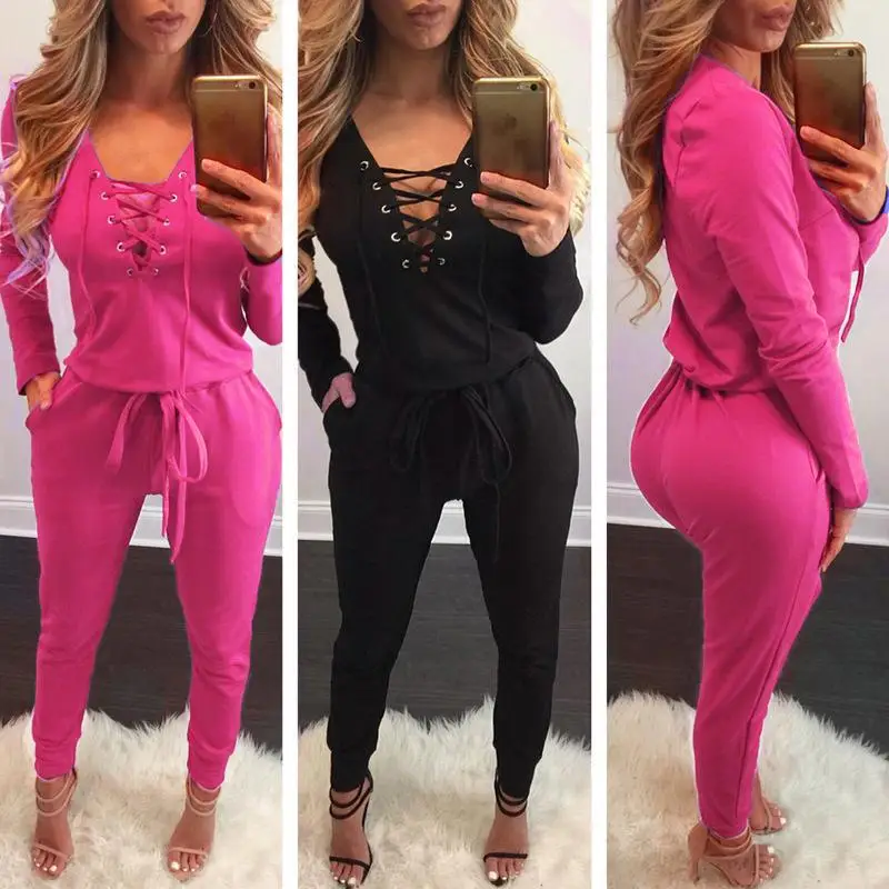 Женский кружевной комбинезон NFIVE осенний и зимний с длинным рукавом глубоким