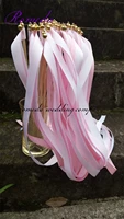 50pcslot 2pcs light pink 1pc pink stain ribbon wedding wands cheap wedding ribbon streamers for wedding party