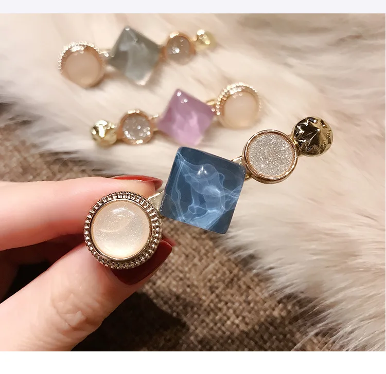 Fancygirl Круглый корейский Кристалл Сплав заколки для волос Макарон цвет заколки BB шпильки заколки для волос для женщин девочек аксессуары для волос